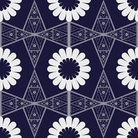 Geometric with flower shapes pattern seamless vector