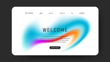 Abstract wave futuristic design of landing page. retro gradient mesh website design vector
