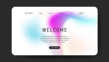 Abstract trendy futuristic design of landing page. retro gradient mesh website design vector