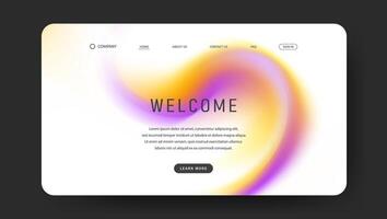 Abstract fluid wave futuristic design of landing page. retro gradient mesh website design vector