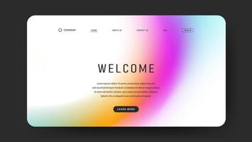 Abstract wave retro design of landing page. retro gradient mesh website design vector