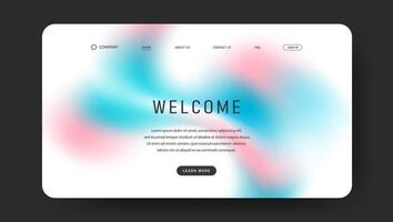fluid gradient design of landing page. retro gradient mesh website design vector