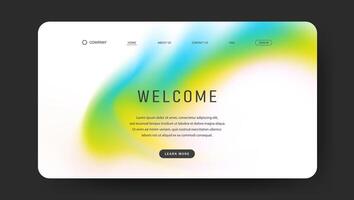 Abstract wave futuristic design of landing page. retro gradient mesh website design vector