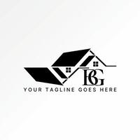 Logo design graphic concept creative premium stock image graphic roof house home in reverse flip initial BG font. Related to property mortgage vector