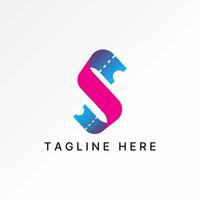 Logo design graphic concept creative premium stock image graphic initial S font ticket paper card agent rool infinity to monogram film concert vector