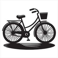 Simple Cycle Silhouette with Smooth Lines on White Background vector