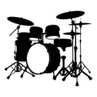 Minimalist Drum Kit Silhouette Design on White Background vector