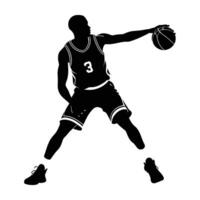 Expressive Basketball Player in Defensive Pose on White Background vector