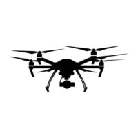 Drone Silhouette on White Background vector