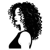 Expressive Curly Hair Girl in Natural Pose on White Background vector