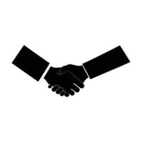 Minimalist Handshake Silhouette in Side View on White Background vector