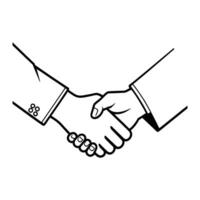Symbolic Handshake Silhouette on White Background vector