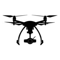 Drone Silhouette with Four Propellers on White Background vector