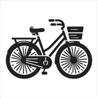 Vintage Cycle Silhouette in Profile on White Background vector
