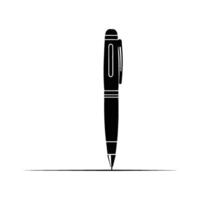 Bold Pen Silhouette with Cap on White Background vector
