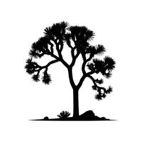 Artistic Joshua Tree Silhouette Facing Right on White Background vector