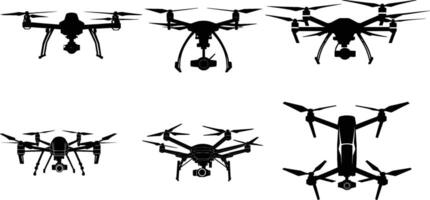Set of Drum Kit Silhouette with Stands on White Background vector
