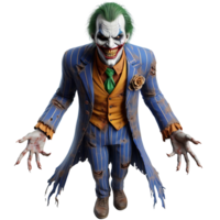 Realistic Scary Ghost Joker colorful suit with a smiling face png