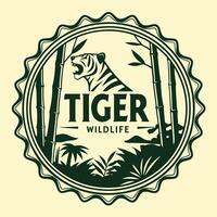 The tiger wildlife logo is shown in a circular shape vector