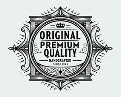 Vintage label design with crown vector