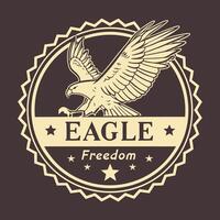 Eagle emblem with the text eagle freedom vector
