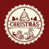 Christmas design over red background vector