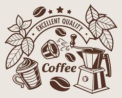 illustration of coffee shop design elements vector