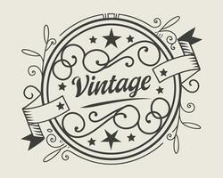 Vintage label design with stars and ribbon vector