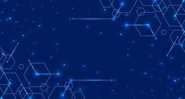 illustration circuit board and hexagons background. Hi-tech digital technology and engineering, digital telecom technology concept. Abstract futuristic on dark blue color background vector