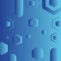 Abstract Blue Gradient background with Hexgaon shapes on fluid gradient Shiny design vector