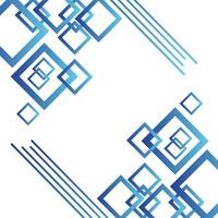 Template with a colorful blue gradient square pattern on each corner position with a space. Modern monochrome geometric background for business or corporate presentation vector