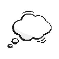 Pixelated Texting Message Blank Box Icon. Cloud Pixel Speech Bubble Message Dialogue for Text. 8 Bit Retro Style. Speech Bubble Cloud. Isolated Illustration vector