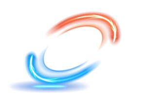 Abstract Red and Blue Circle Light Effect Isolated on White Background, Illustration vector
