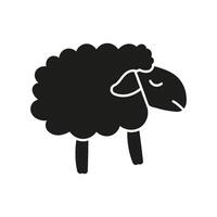 Sleeping Sheep Silhouette Icon. Peaceful Rest and Counting Sheep Glyph Symbol. Bedtime Rest and Calm Night. Relaxation Aid. Isolated Illustration vector