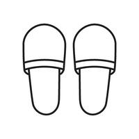 Comfortable Slippers Line Icon. Indoor Shoes For Rest And Relaxation Outline Symbol. Editable Stroke. Isolated Illustration vector