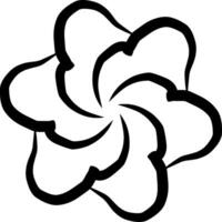 Black and White Flower Petal Icon for Web and Design Ideal for UI, UX, and Creative Projects vector