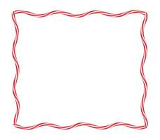 Christmas twisted lollipops. Rectangular wavy frame with red and white stripe. Christmas and New Year template for holiday cards, banner, flyer . Festive Xmas frame. illustration vector