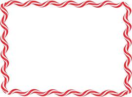 Christmas twisted lollipops. Rectangular wavy frame with red and white stripe. Christmas and New Year template. Festive Christmas and new year frame. illustration vector