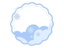 Christmas Snowflakes Cloud Frame Background vector
