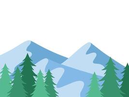 Christmas Background Mountain Tree Snowy vector