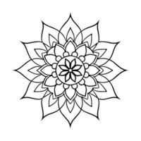 Mandala Line Art with Circular Motif vector