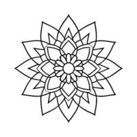 Mandala Line Art with Abstract Geometry vector