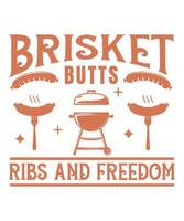 Brisket butts ribs and freedom vector