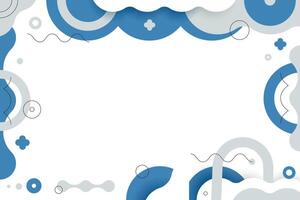 Geometric abstract shape background. Blue, Grey, White color. Trendy design element. Brutalism style vector