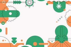 Geometric abstract shape background. Yellow, Green, White color. Trendy design element. Brutalism style. vector