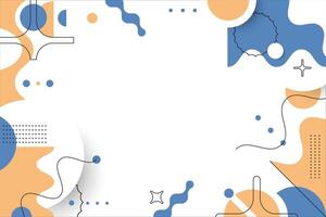 Geometric abstract shape background. Yellow, Blue, White color. Trendy design element. Brutalism style. vector