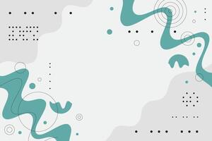 Geometric abstract shape background. Tosca, Grey, White color. Trendy design element. Brutalism style. vector