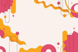 Geometric abstract shape background. Yellow, Red, White color. Trendy design element. Brutalism style. vector