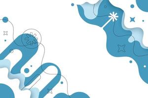 Geometric abstract shape background. Blue, Grey, White color. Trendy design element. Brutalism style. vector
