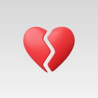 3d Realistic Broken heart vector